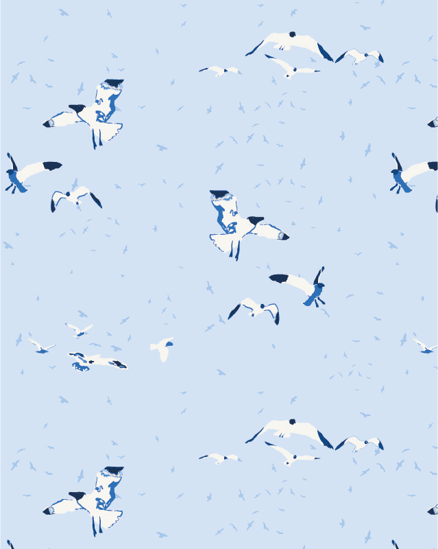 Gull Pattern Card in Blue