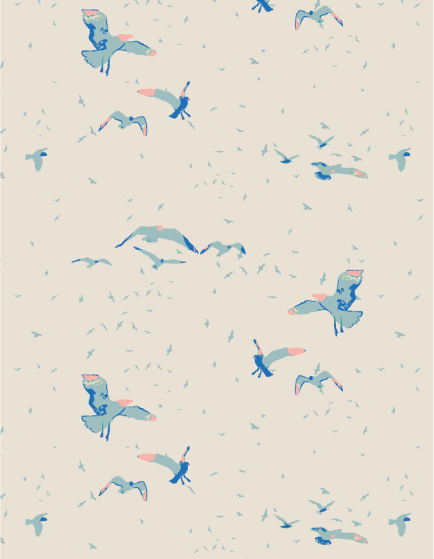 Gulls Notecards design in ocean sunset