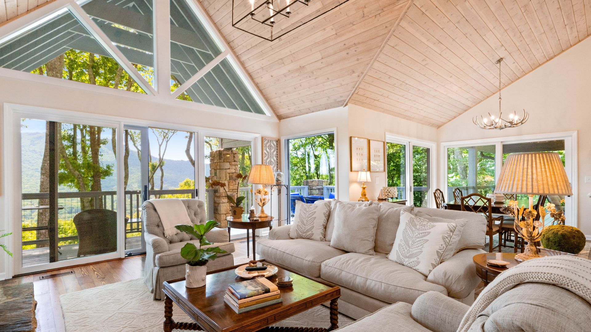 Choose a focal point, like this living room and its view,