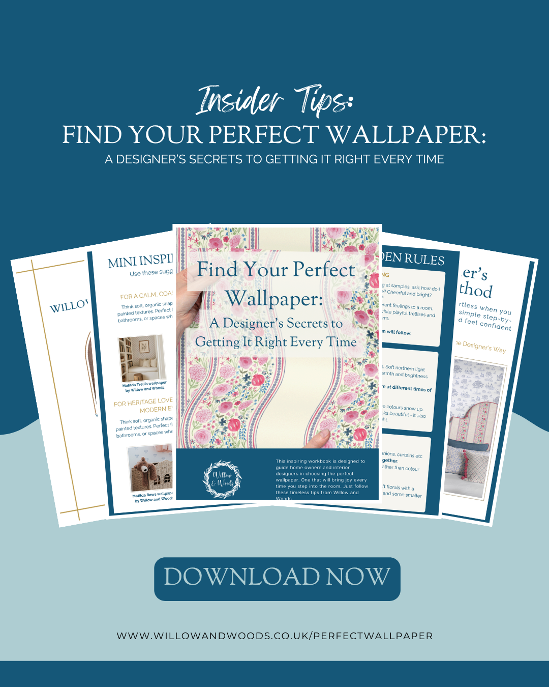 Takeaway the overwhelm and download this guide the Finding the Perfect Wallpaper - something you'll love for years to come.